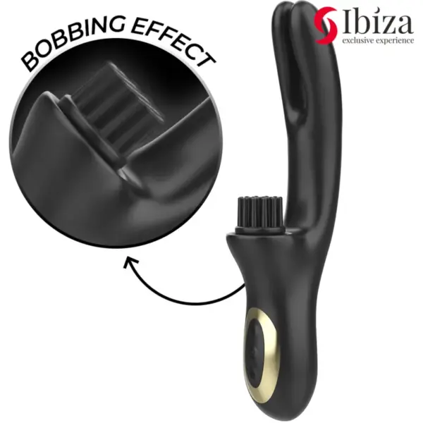 IBIZA - Vibrador Hi-Tech Rabbit con Doble Clamping Negro - Imagen 4