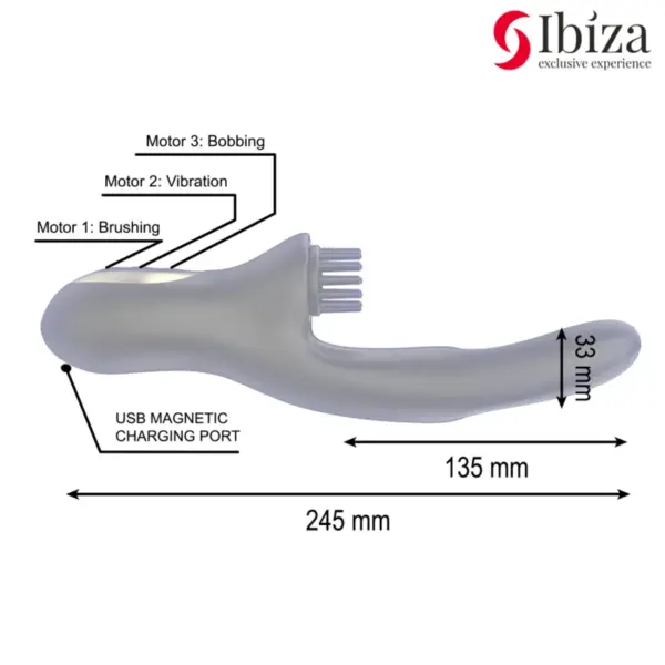 IBIZA - Vibrador Hi-Tech Rabbit con Doble Clamping Negro - Imagen 5