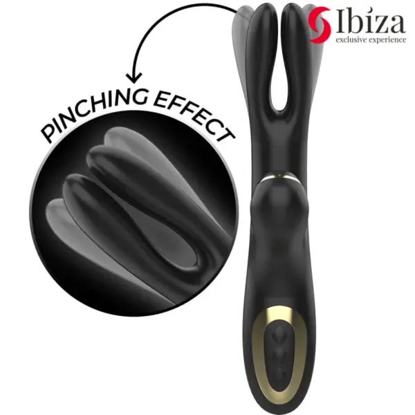 Ibiza - Vibrador Hi-Tech Rabbit por Ondas Clitoriales y Doble Clamping Negro - Imagen 3