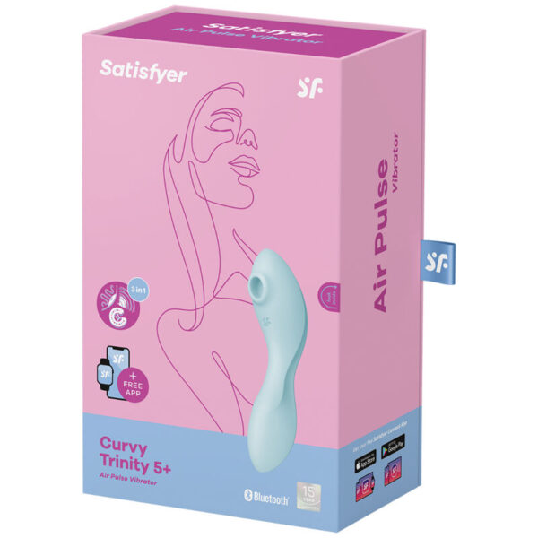 Satisfyer Curvy Trinity 5 - Estimulador y Vibrador App Azul - Imagen 4