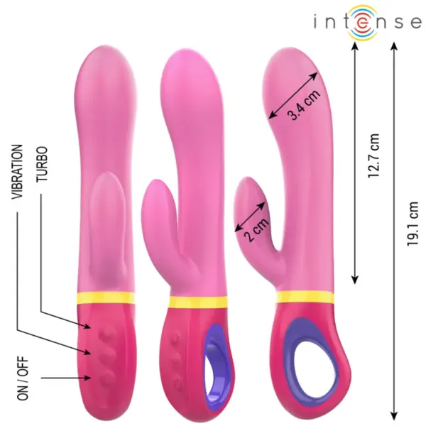 INTENSE - Vibrador rabbit rosa DAPHNE con estimulación dual - Imagen 2