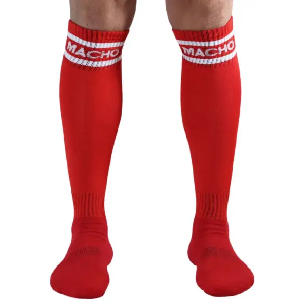 Macho - Calcetines Largos Talla Única Rojo para Hombres