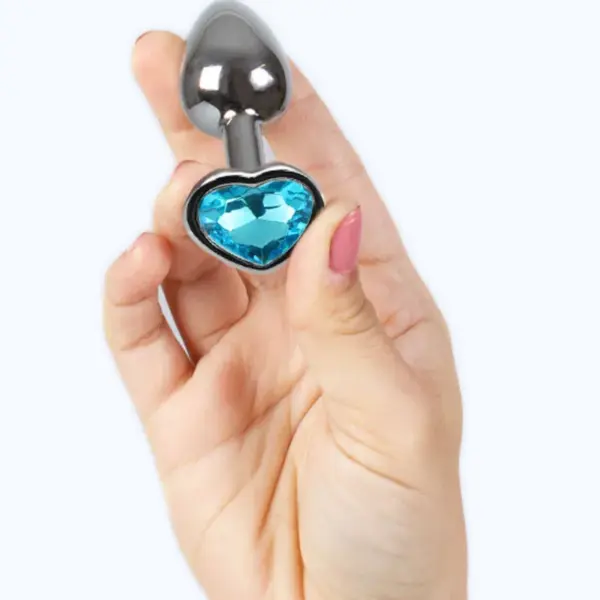 SECRETPLAY - METAL BUTT PLUG CORAZÓN AZUL TALLA S 7 CM - Imagen 3