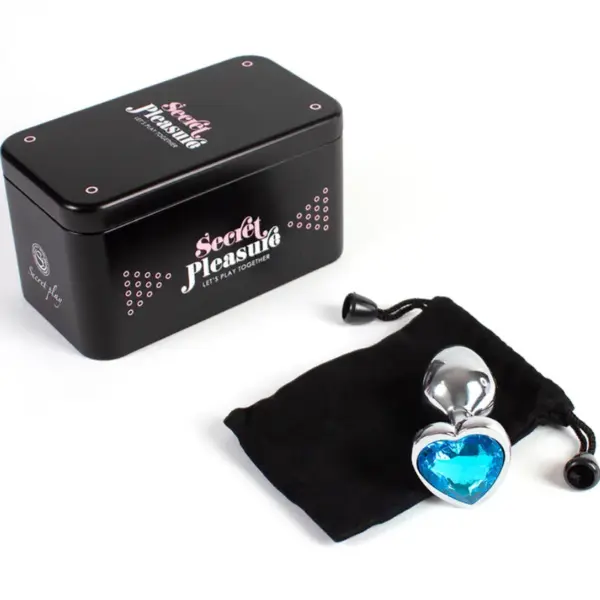 SECRETPLAY - METAL BUTT PLUG CORAZÓN AZUL TALLA S 7 CM - Imagen 4