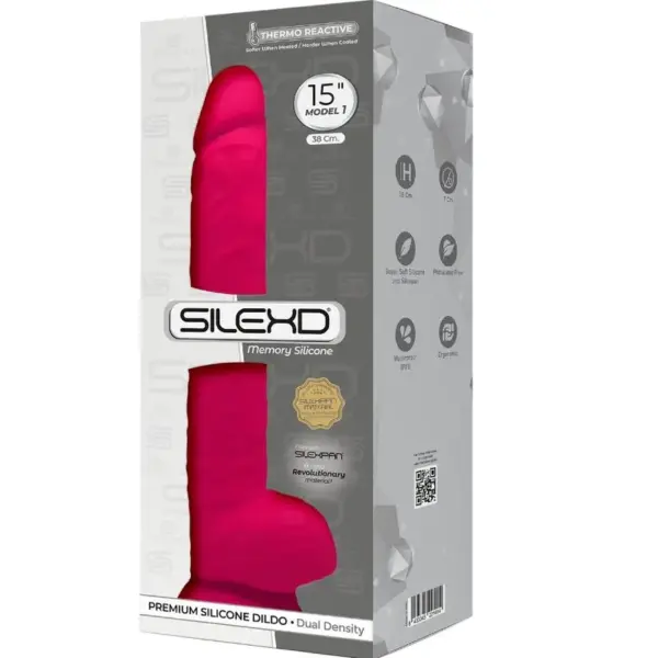 SILEXD - Modelo 1 Pene Realista Silicona Premium Silexpan Fucsia de 38 cm - Imagen 2