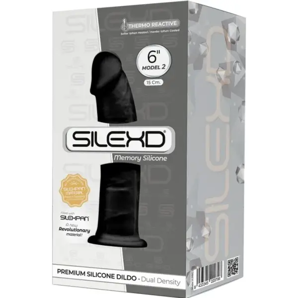 SILEXD - Modelo 2 Pene Realístico Silicona Premium SILEXPAN Negro 15 cm - Imagen 3