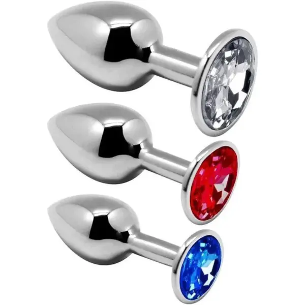 ALIVE - Kit de Plugs Anales Metálicos con Diamante Brillante