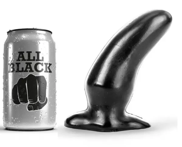 ALL BLACK - Plug Anal Curvo de 13 cm para una Estimulación Perfecta