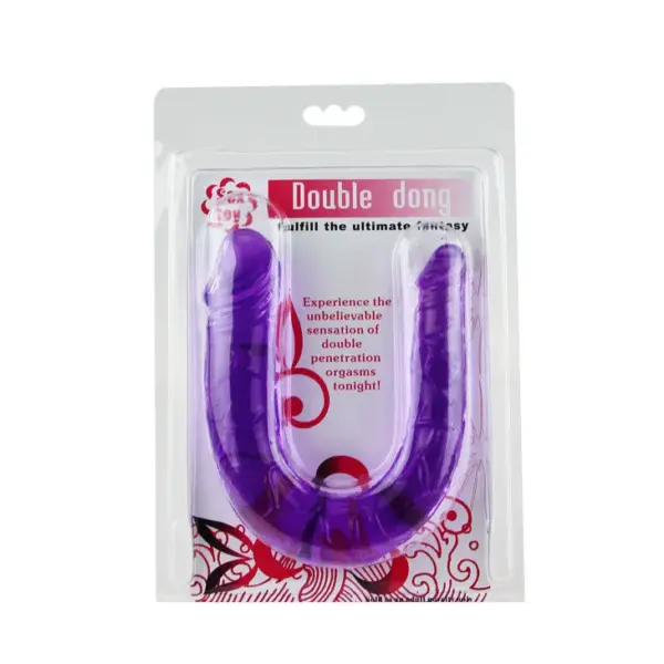 Baile - Dildo Doble en Gelatina Flexible Lila - Imagen 5