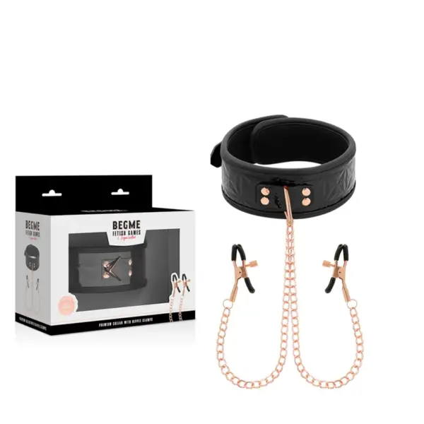 BEGME - Black Edition Collar con Cadena y Pinzas para Pezones - Imagen 2