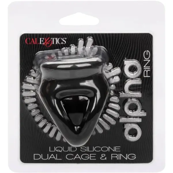 CalExotics - Alpha Anillo de Jaula Doble Negro para Placer Masculino - Imagen 2