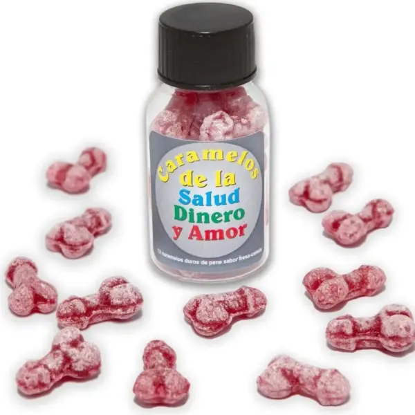Diablo Picante - Caramelos de la Salud-Dinero-Amor en Forma de Pene Sabor Fresa/Cereza