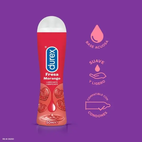 DUREX - Lubricante Play Fresa 50 ML: Sabor y Placer en Cada Uso - Imagen 2