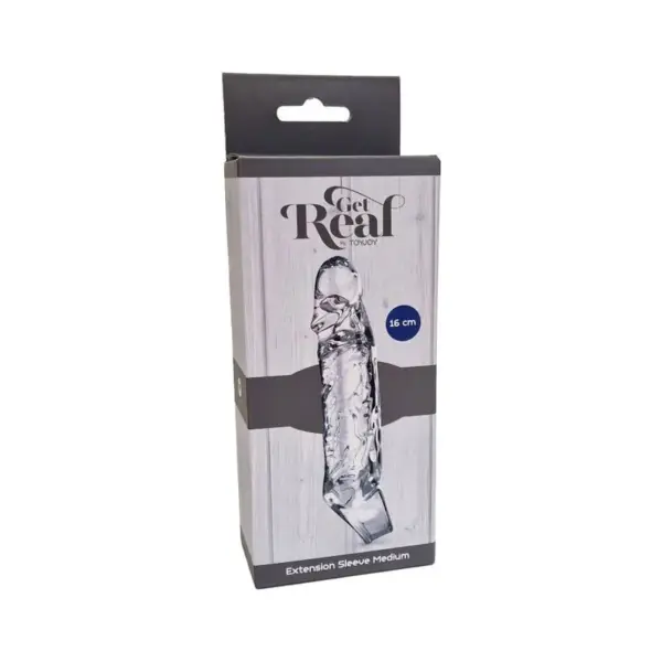 GET REAL - Extensión Medio 16 cm Transparente para Placer Aumentado - Imagen 3