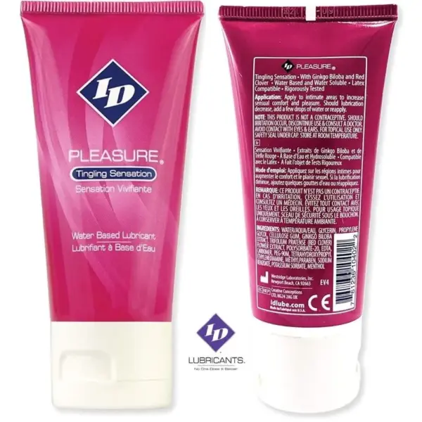 ID Pleasure - Lubricante base agua Tinging Sensation Travel Tube 60 ml