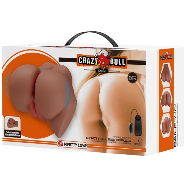 CRAZY BULL - Emilia Trasero Vibrador con Vagina y Ano Realista Natural Control Remoto - Imagen 9