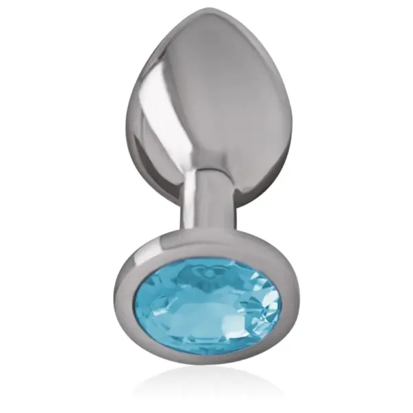 INTENSE - Plug Anal Metal Aluminio con Cristal Azul Talla S - Imagen 3