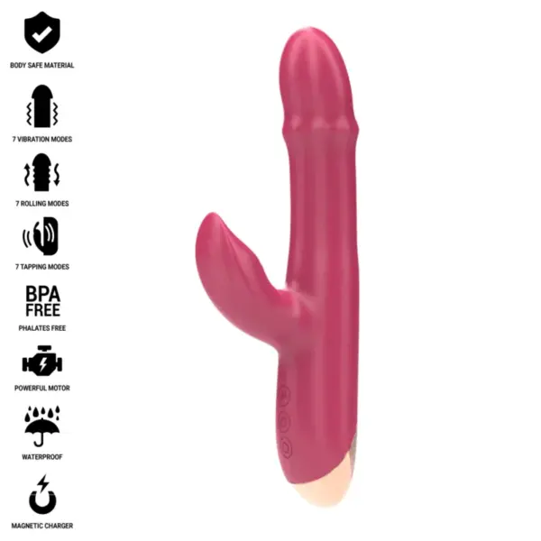 INTENSE - Vibrador multifunción 3 en 1 rojo CHLOE