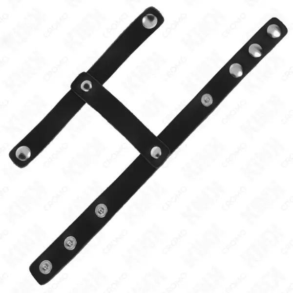 KINK - Anillo pene y correa divisora de bolas cuero ajustable - Imagen 4