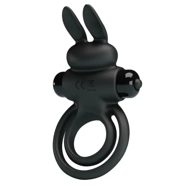 Pretty Love - Anillo Vibrador III Conejo para Pene Negro - Imagen 2