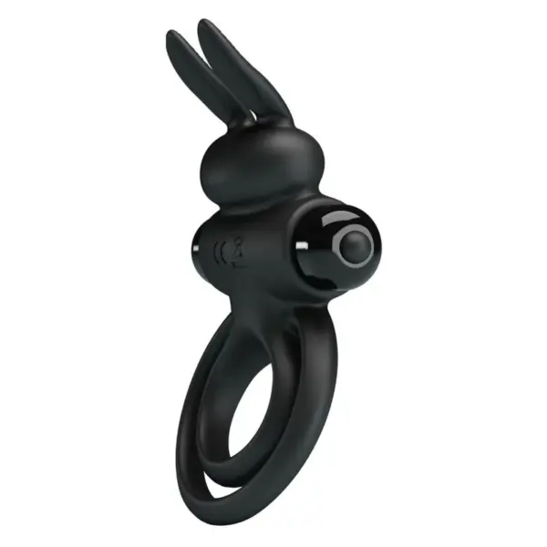 Pretty Love - Anillo Vibrador III Conejo para Pene Negro - Imagen 3