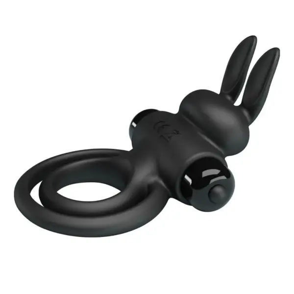 Pretty Love - Anillo Vibrador III Conejo para Pene Negro - Imagen 4