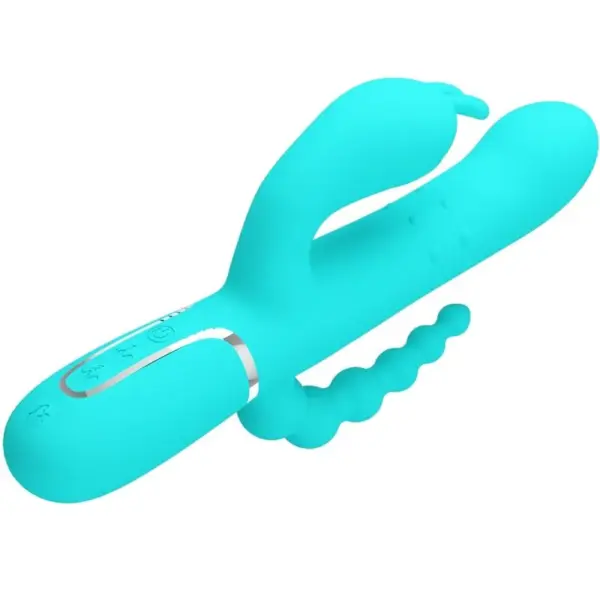 Pretty Love - Cammy Triple Vibrador Rabbit Multifunción 4 en 1 Azul - Imagen 3
