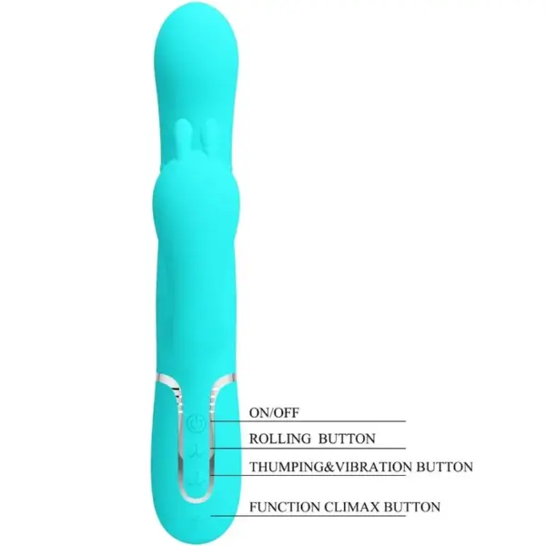 Pretty Love - Cammy Triple Vibrador Rabbit Multifunción 4 en 1 Azul - Imagen 7