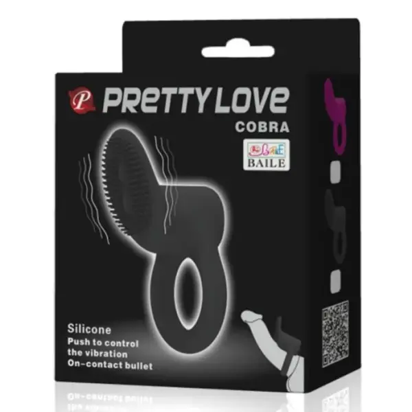 Pretty Love - Cobra Anillo Vibrador Negro - Imagen 7