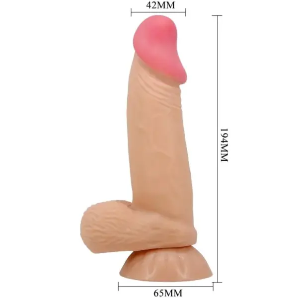 Pretty Love - Dildo Realístico con Ventosa Piel Deslizante 19.4 cm - Imagen 6