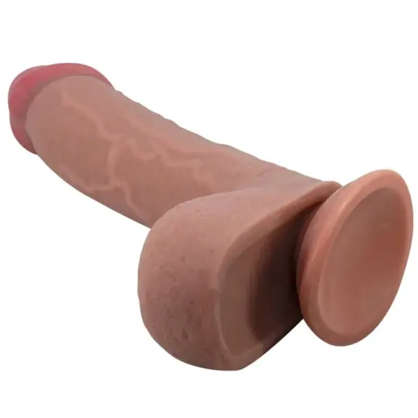 Pretty Love - Dildo Realístico con Ventosa Piel Deslizante Mulato 23.4 cm