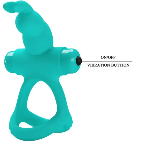 Pretty Love - Figgy Anillo Vibrador Rabbit Verde - Imagen 6