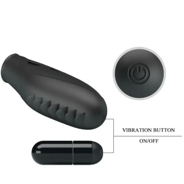 Pretty Love - Gilo Vibrador de Dedo Silicona Negro - Imagen 5