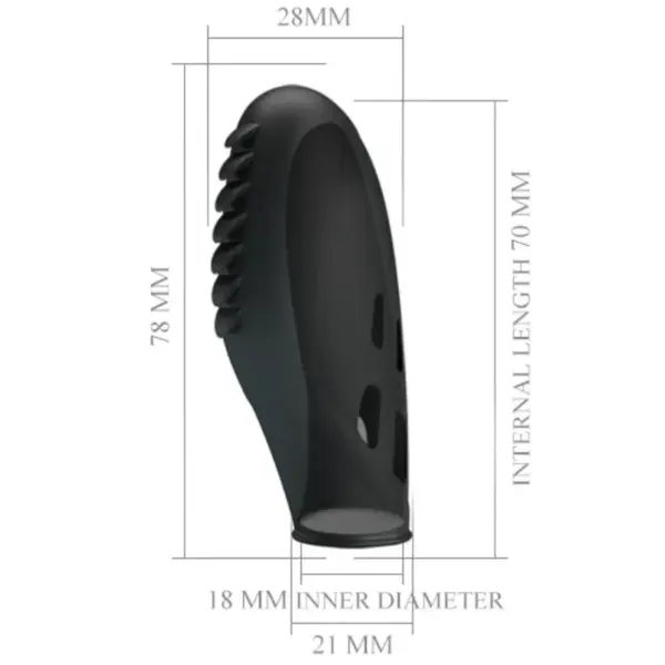Pretty Love - Gilo Vibrador de Dedo Silicona Negro - Imagen 6