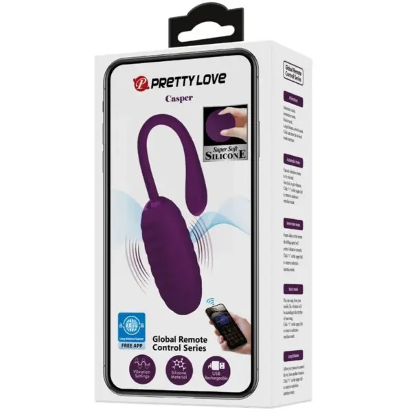 Pretty Love - Huevo vibrador recargable morado - Imagen 16