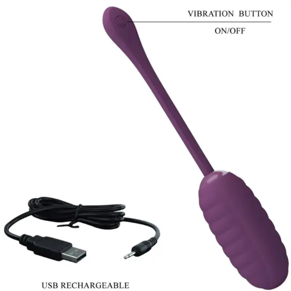 Pretty Love - Huevo vibrador recargable morado - Imagen 5