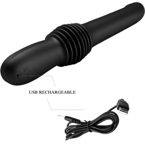 Pretty Love - Vibrador recargable con propulsión negro - Imagen 6