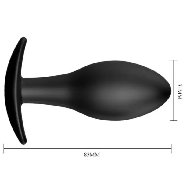 Pretty Love - Plug Anal Silicona Ancla 8.5 cm Negro - Imagen 5