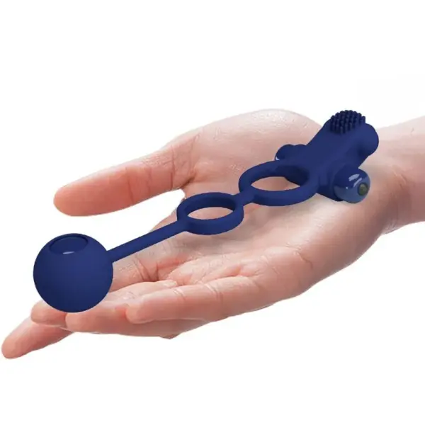 Pretty Love - Remington Doble Anillo Vibrador con Plug Azul - Imagen 5