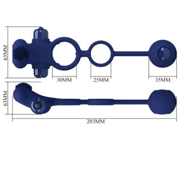 Pretty Love - Remington Doble Anillo Vibrador con Plug Azul - Imagen 6
