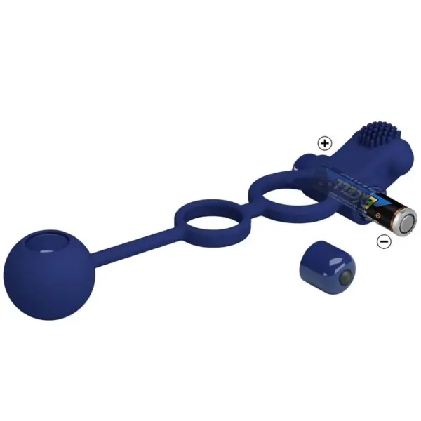 Pretty Love - Remington Doble Anillo Vibrador con Plug Azul - Imagen 8