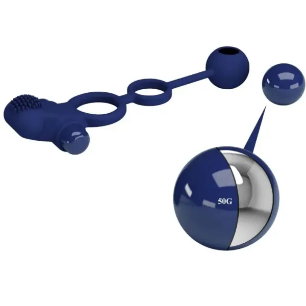 Pretty Love - Remington Doble Anillo Vibrador con Plug Azul - Imagen 9