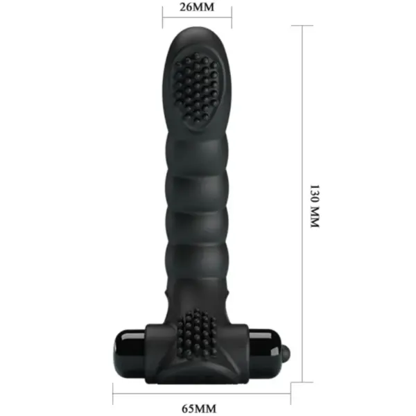 Pretty Love - Vibrador de dedo Alexander negro con 10 vibraciones - Imagen 4