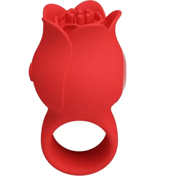 Pretty Love - Vibrador de dedo forma de rosa 10 vibraciones rojo