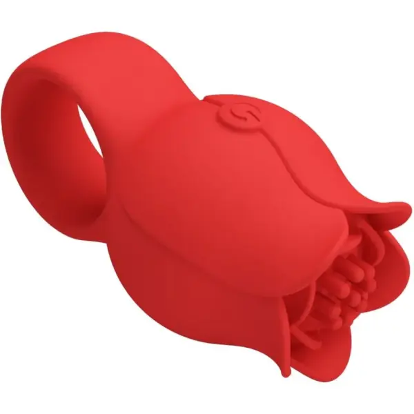 Pretty Love - Vibrador de dedo forma de rosa 10 vibraciones rojo - Imagen 4