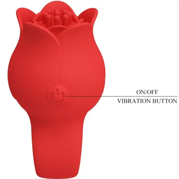 Pretty Love - Vibrador de dedo forma de rosa 10 vibraciones rojo - Imagen 7