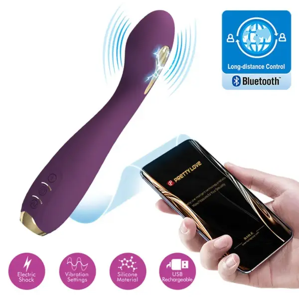 Pretty Love - Vibrador electroshock con control por app lila - Imagen 7