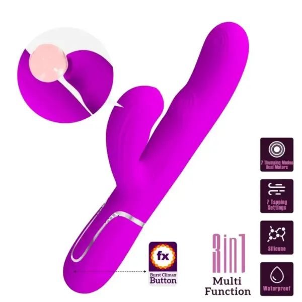 Pretty Love - Vibrador rabbit con licking morado - Imagen 10