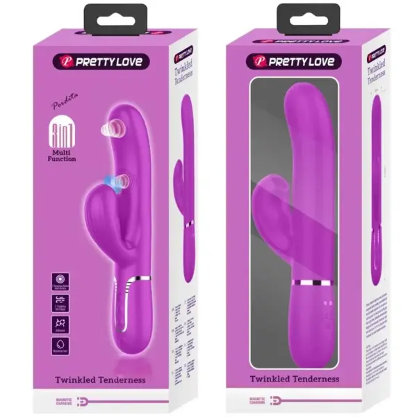 Pretty Love - Vibrador rabbit con licking morado - Imagen 11