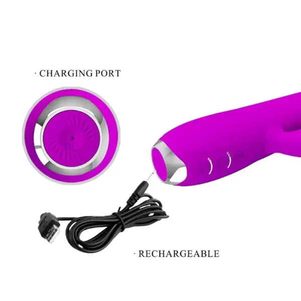 Pretty Love - Vibrador rabbit con licking morado - Imagen 11
